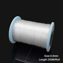 1 Rollo de Cordón Elástico Transparente de Poliéster Multitalla para Cuentas, Cordón Elástico Transparente para Hacer Joyas DIY, Pulseras, Collares y Suministros de Manualidades - Blanco transparente - Ver 9