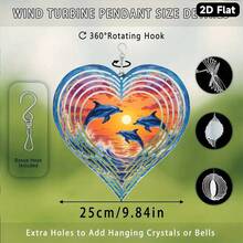 2D設計 1個波希米亞風金屬風鈴 海豚圖案 鐵製海洋主題舒緩音色風鈴 適合聖誕海灘裝飾 海洋生物音效 適合海豚愛好者 2D扁平風格 (不含吊飾) 隨機款式 - A - 查看 3