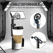 Soporte de teléfono para coche ajustable 2 en 1 con imán fuerte, brazo ajustable y rotación de 360°, de ABS, adecuado para la mayoría de vehículos, regalo del Día de la Madre - Negro - Ver 2