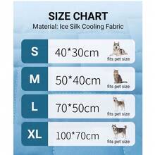 1PC Dog Cat Ice Silk Cooling Mat Summer Soft Cool Feel Pet Sleep Pad Breathable Mat For Floor Sofa Bed Crate Dog Cat Summer Cool Pad / Cool Touch Sleeping Mat - Blue - View 3