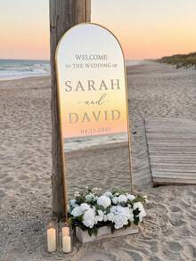 Customized Wedding Seating Chart Decal - Mirror Sign Decor DIY Decals Welcome To The Wedding Mirror Lettering Sticker - Just Married - Modern Wedding Welcome Sign, Personalized, Wedding Marriage Decoration, Wedding Favors, Aesthetic Home - Multicolor - View 9