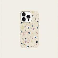 1pc TPU Material Rose Gold Evil Eye & Feather Pattern Phone Case, Compatible With IPhone 17 Pro Max/17/16 Pro Max/15/13/12/11, S20 FE/A15/S24/A55, Note 11/12/13 Pro, Full Coverage Anti-Drop Soft Protective Cover - White - View 5