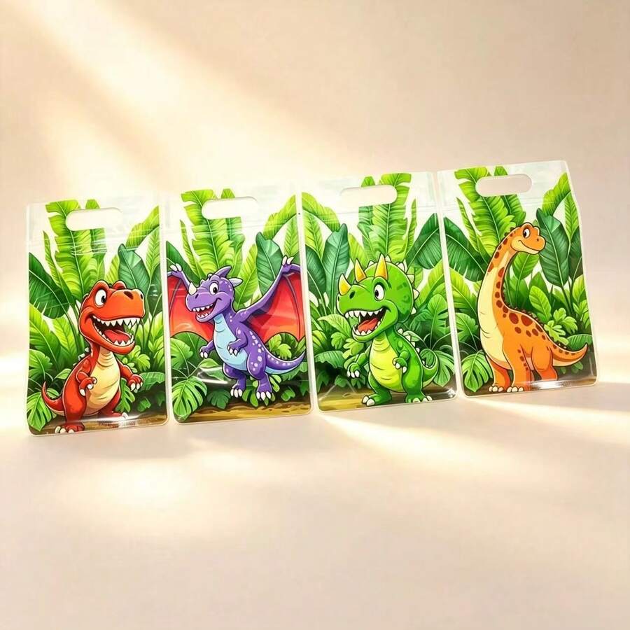 恐龍派對禮物袋 30/60入/包 叢林主題自封式立式塑膠禮物袋，適合裝男孩女孩恐龍生日派對用品 - 查看 1