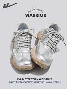 Warrior Women's Sports ShoesSpring And SummerComfortable Modest Style Casual Yet Sleek Sneakers Applicable Throughout The Year Wear-Resisting All-Day Wear Training Sneakers Running Shoes - Silver Gray - View 2