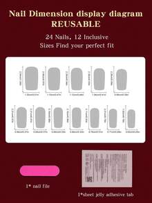 96pcs/ (4 Estilos) Juego, Uñas Postizas Rectangulares 3D de Gel con Estilo Francés, Decoradas con Perlas, Lazos y Flores, Fáciles de Aplicar y Quitar - Multicolor - Ver 6