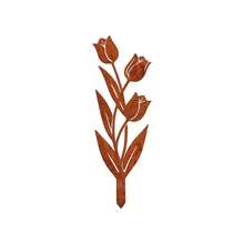 1 peça de decoração de jardim em ferro com design floral vibrante, adequada para pátios, quintais, gramados e celebrações de feriados, decoração de jardim, decoração de caminho externo - Ferrugem Marrom - Ver 27