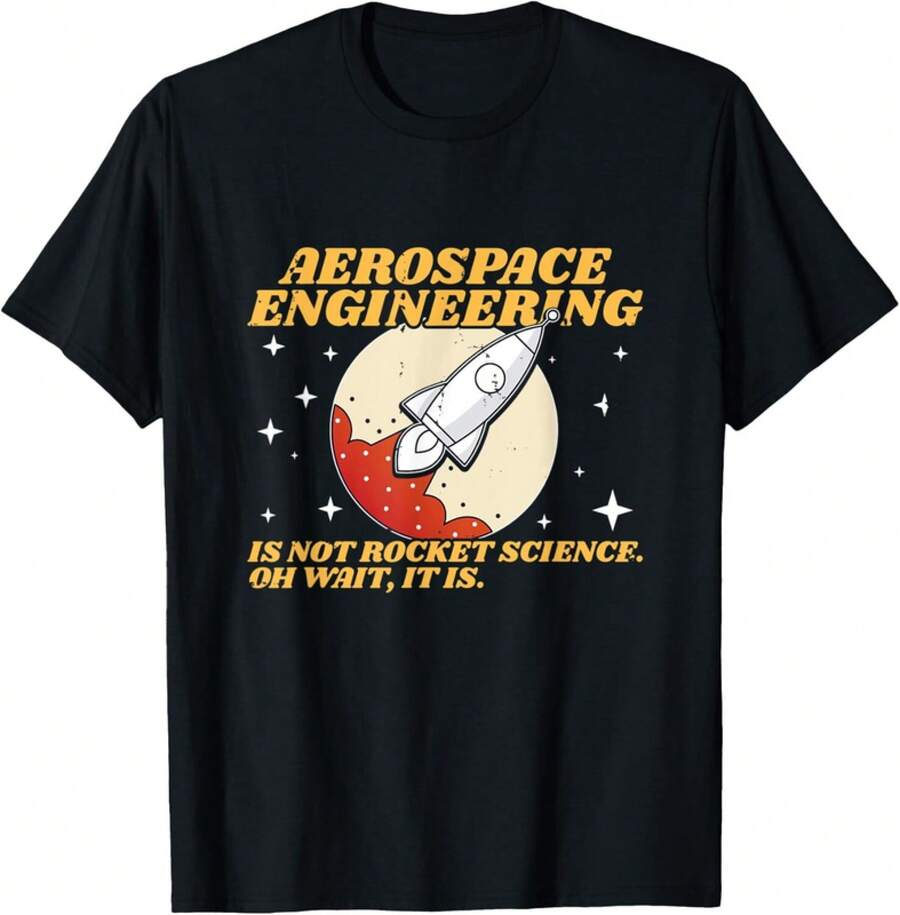 Aerospace Engineering Aviation Lover Aeronautical Engineer Gift Unisex T-Shirt - Negro - Ver 1