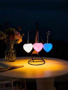 USB Rechargeable Mini Heart-Shaped Touch Sensor Night Light - Automatic Sensing Light, Soft Light, Eye-Protection Lighting, Portable Travel Keychain Pendant, Romantic Precious Valentine's Day Gift, Battery Powered, Office Lighting - Multicolor - View 4