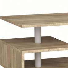 1 Piece Functional Rolling Coffee Table, 90x5icm Wheeled Multi-Tier Storage Table, Great For Living Room, Office & Small Apartments, Coffee Table, Low Table, Side Coffee Table, Rolling Tea Table, Home - Wood Color - View 9