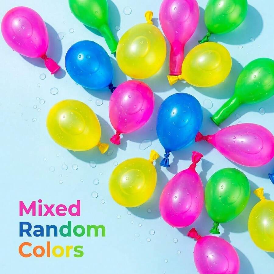 Summer Water Play Balloon Set, Self Sealing Water Bomb Balloons In Tropical Colors, Thickened Latex Design For Outdoor Gathering And Pool Fun - Multicolor - View 1