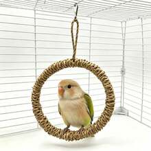 Best-Selling Parrot Toy Handmade Woven Round Swing Ladder Hanging Ring Chewing And Beak Grinding Supplies For Tiger Parakeet - View 2
