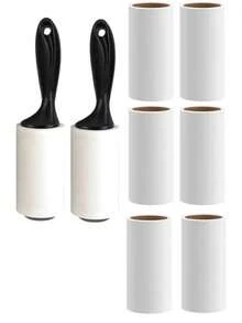 1/5/10入 寵物毛髮黏貼滾輪超值組 350張/10入替換裝，寵物毛髮黏貼滾輪，狗毛、貓毛、毛絨、動物毛髮除毛滾輪，大尺寸除毛滾輪適用於衣物、沙發、家具 - 滾筒黏毛器 - 查看 1
