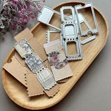 1 Set Cetakan Pemotong Perangko Vintage, Seri Retro, Templat Stiker Label, Cetakan Kertas Kerajinan Embossing, Cetakan Pemotong Kreatif, Cetakan Kertas Embossing untuk Kartu, Album, Kerajinan, Scrapbooking DIY, Pembuatan Hadiah Buatan Tangan - perangko - View 3