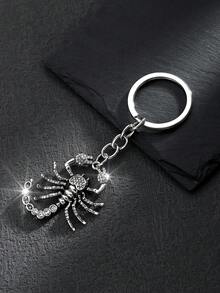 1pc Fashionable European & American Style Insect Scorpion Keychain Bag Pendant, Suitable For Men's Car Key & Bag Decoration - Antique Silver - View 5