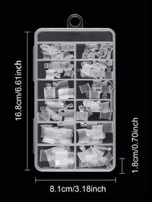 120pcs Matte Soft Gel Full Coverage Square Acrylic Artificial Toenail Tips For Nail Salon And Home Pedicure Nail Care Supplies - 無色 - 查看 7
