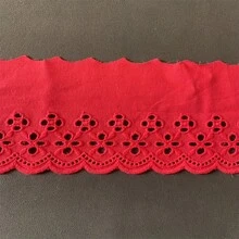 1/5碼 9公分寬花卉鏤空棉質蕾絲飾邊，扇形刺繡蕾絲布料，適用於縫製衣物、DIY手工、洋裝製作、服飾配件，適合縫紉初學者 - 多色D - 查看 21