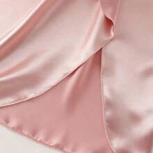 Falda fruncida de unicolor elegante para uso diario de mujer - Champán - Ver 7