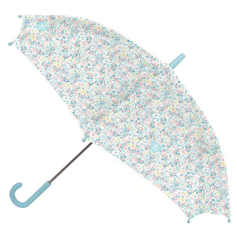 Manual Umbrella Moos Fiori 48 Cm, 48 Cm (19''), 86 Cm Diameter, 8 Panels, Metal Rod With 8 Mm Steel Ribs, PVC Handle And Tip, Polyester, Floral Print - Multicolor - View 1