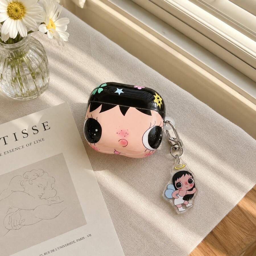 Japanese Minimalist Floral Design Pro 3/Pro 2 Cute Protective Case, Suitable For Apple 4/ 3 New Version 1/2, Elegant Earphone Case For Women - Champagne - View 1