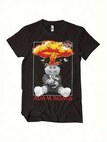 T-Shirt Grafica Adam Bomb Taglie Forti Da Uomo 2026 – Stampa Artistica Accattivante Di Adam Bomb Ed Esplosioni, T-Shirt 100% Unisex Con Personaggio Dei Cartoni Animati E Design R - 後退 - 查看 1