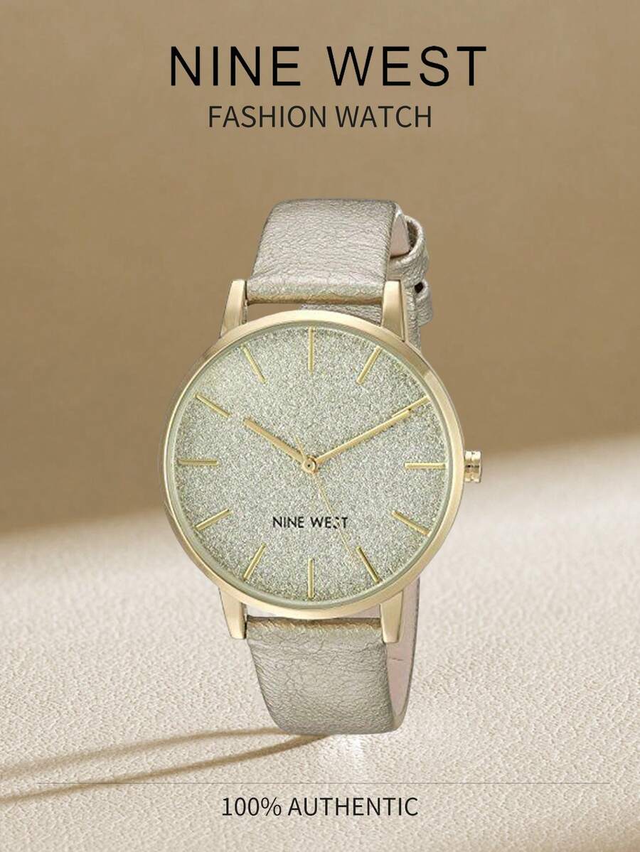 Nine West Fashionable Gold Mesh Women's Watch, Light Champagne Dial, Quartz Movement, Elegant Ladies Accessory - Champagne - View 1