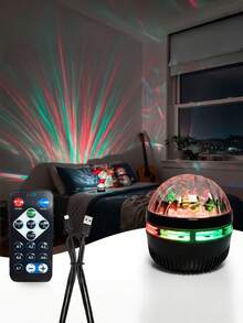 RGB LED 極光投影夜燈 3 件組,含遙控器與 USB 線,旋轉音樂星空投影燈,多色氛圍燈,適用於臥室、兒童房、家庭劇院、派對、婚禮、露營及節日裝飾,適合兒童、青少年、情侶與家庭的理想禮物 - RGB - 查看 5