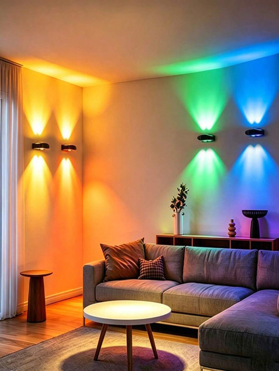 New 4-Head Cat-Eye Sensor Light, Three-Color Temperature/RGB Gradient Ambient Light, Bedside Lamp, Wall Lamp, Holiday Atmosphere Lamp, Perfect Valentine's Day And Christmas Gift, USB Charging, Holiday Atmosphere Lighting Fixture