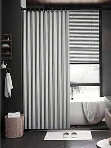 1pc Modern Folding Curtain - Wet/Dry Separation, Blackout, Windproof, Thermal Insulation, Waterproof, No-Drill Partition Curtain, Invisible Curtain, Air Conditioner Barrier Partition Curtain, Suitable For Kitchen, Living Room, Bedroom, Bathroom, Dormitory, Open Closet - Easy Installation, Machine Washable, With Hooks And Tie-Back Function, Rod Not Included. - Partition a - View 9