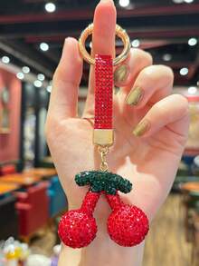 1pc Fruit Cherry Keychain Korean Fashion Bag Women's Small Accessories Pendant - Red - View 1