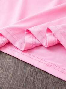Graphic Print T-Shirt, Short-Sleeved Crew Neck Top For Summer & Spring, Women's Clothing - Pink - View 4