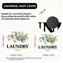 1件裝，居家裝飾，植物圖案印花洗衣機防塵墊，橡膠軟底，洗衣房配件，洗衣機頂部保護墊，吸水快乾，冰箱防塵蓋墊，咖啡機檯面吸水墊，矽藻土排水墊，現代洗衣房與廚房電器洗衣機與烘乾機防塵蓋，居家裝飾，廚房餐廳裝飾 - 彩色 - 查看 11