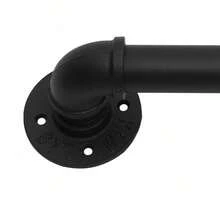 12FT Industrial Stair Railing Wall Mount Staircase Handrail Hand Rail For Steps Grab Bar Foot Rail Vintage Pipe Railing Deck Handrail For Outdoor Indoor Stairs Porch - Black - View 11