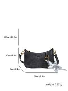Fashionable Korean Style Casual Women's Handbag, New Minimalist Chic Versatile Shoulder & Crossbody Bag - Black - View 2