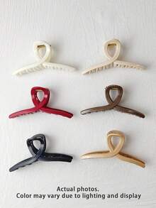 1/6pcs Silicone Soft Claw-Shaped Hair Clips, Non-Slip Elegant Minimalist Design, Occipital Hair Clips, Large Size For Women Daily Wear, Party, Travel, Autumn/Winter Holiday Fashion Accessories - Multicolor #2 - View 8