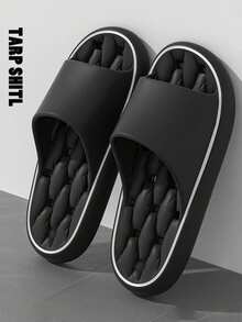 1 Pair Bathroom Quick-Drying EVA Slippers, Anti-Bacterial Anti-Slip Indoor Home Shower Slippers For Men And Women - Black - View 6