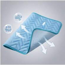 1PC Dog Cat Ice Silk Cooling Mat Summer Soft Cool Feel Pet Sleep Pad Breathable Mat For Floor Sofa Bed Crate Dog Cat Summer Cool Pad / Cool Touch Sleeping Mat - Blue - View 7