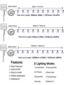 1 Dây đèn LED năng lượng mặt trời chống thấm nước, 20/50/100 bóng, dài 5m/7m/12m, 8 chế độ chiếu sáng, đèn cổ tích năng lượng mặt trời hình quả cầu pha lê, thích hợp trang trí sân vườn ngoài trời, tiệc tùng, trang trí nhà cửa và ngoài trời mùa xuân hè thu, cắm trại ngoài trời, tiệc nướng BBQ, trang trí đám cưới, quà tặng Ngày của Mẹ, Ngày của Cha. - Nhiều màu - Xem 11