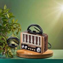 Retro Portable Wireless Radio - AM/FM/SW With USB Charging, Antenna, AUX And TF Card Playback, Wireless Connection, Suitable For Home And Outdoor Use, Perfect Gift, Battery Capacity: 1200mAh - View 5