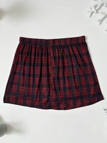 4pcs Celana Pendek Pria Motif Kotak-kotak Kasual Boxer Briefs Longgar Pinggang Elastis Celana Tidur Nyaman Ukuran Besar Set Aneka Warna - MultiWarna - View 9