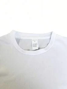 Minimalist. 100% Cotton. Round-Neck T-Shirt With A Fun And Creative Cartoon Motif, Short Sleeves, Summer Fashion, Casual Everyday Top, Unisex. Spring/Summer Top. - 白色 - 查看 3