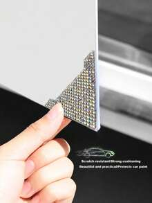 4pcs Shiny Rhinestone Car Door Corner Protector Stickers, Anti-Scratch Anti-Collision Self-Adhesive Protective Stickers, Suitable For Sedan, SUV Daily Parking - A - View 11