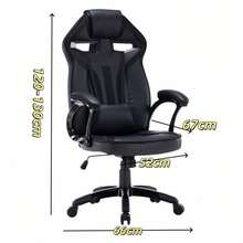 High Back PU Leather Gaming Chair With Adjustable Headrest & Lumbar Support, 360° Swivel Ergonomic Racing Desk Chair With Padded Armrests, Height Adjustable Computer Chair For Gamers & Office Workers, 3 Color Choices, Comfortable For Long Hours Use - Multicolor - View 8