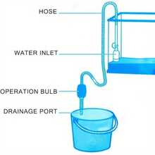 1件水族箱換水器與沙子清潔器，方便換水且高效清潔沙子的泵 - 耐用塑料，適用於魚缸 - 白色 - 查看 7