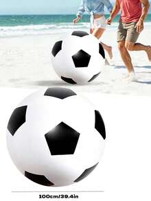 1pc Giant Inflatable Beach Ball, PVC Black And White Soccer Ball, Extra Large Inflatable Toy Suitable For Pool, Summer Beach, Pool Activities, Party, Large Game Ball - A - View 10