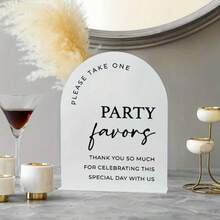 Elegant Acrylic Arch Table Card With Stand - 2D Flat Printed For Wedding, Party And Special Events Decor - Multipurpose Celebration Sign, No Power Needed, Wedding Table Decor, Durable Material, Script Design - White - View 5