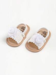 女童夏季凉鞋，婴幼儿户外步行鞋 - 白色 - 查看 6