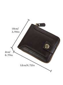 Men's Vintage Wallet With External Card Slot And Loose-Leaf Design - Coffee - View 4