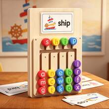 Montessori 5-Color Maze Spelling Word Moving Game, Color & Shape Matching Sliding Puzzle Educational Toy For Kids Boys Girls - Multicolor - View 7