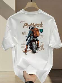 ChristmasTrendy Märke Tryckt Kortärmad T-shirt för Män Sommar Ny Casual Mångsidig Utomhus Sport Andningsbar Topp Het produkt - Vitt - Visa 1