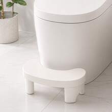 Plastic Step Stool, Portable Non-Slip Bathroom Stool For Toilet, Office & Home - White - View 3